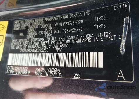 2016 Lexus Rx 350 z USA, uszkodzony, nr VIN 2T2BZMCA4GC025263